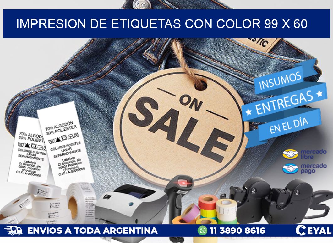 IMPRESION DE ETIQUETAS CON COLOR 99 x 60