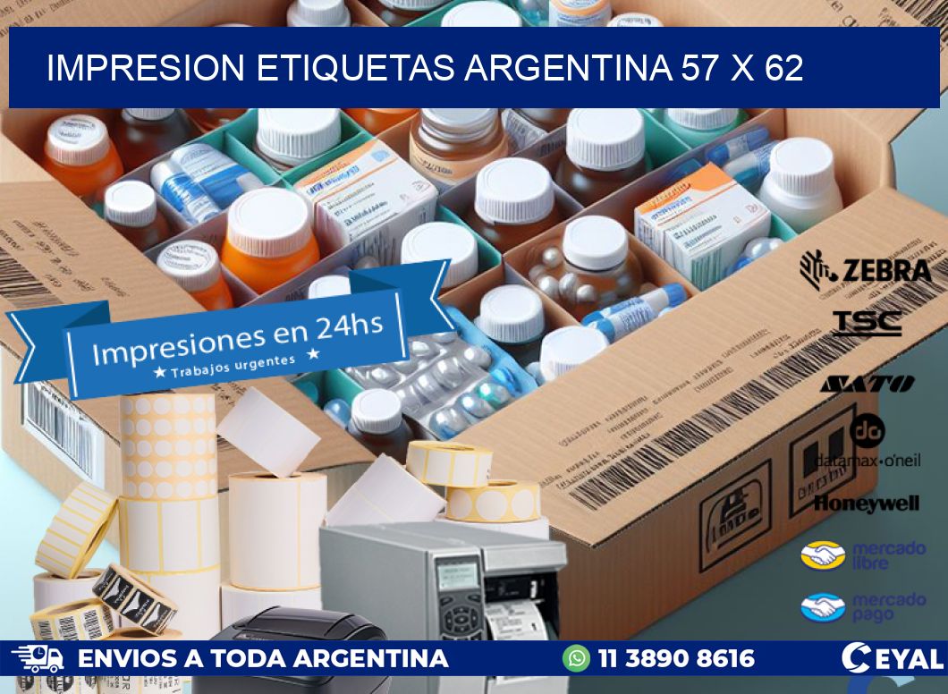 IMPRESION ETIQUETAS ARGENTINA 57 x 62