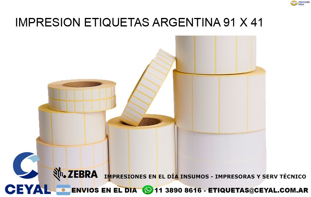 IMPRESION ETIQUETAS ARGENTINA 91 x 41