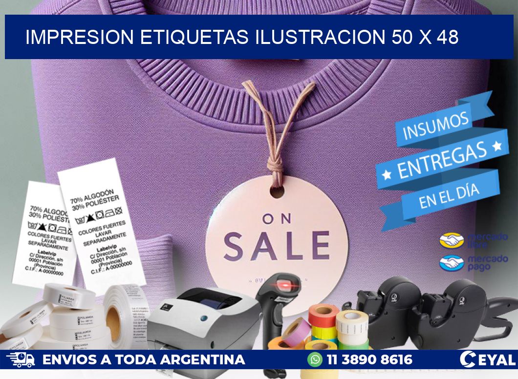 IMPRESION ETIQUETAS ILUSTRACION 50 x 48