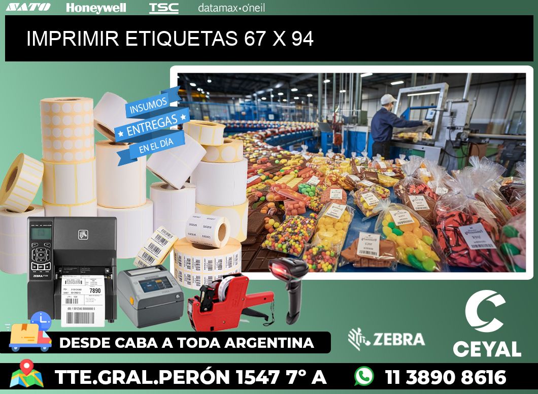 IMPRIMIR ETIQUETAS 67 x 94