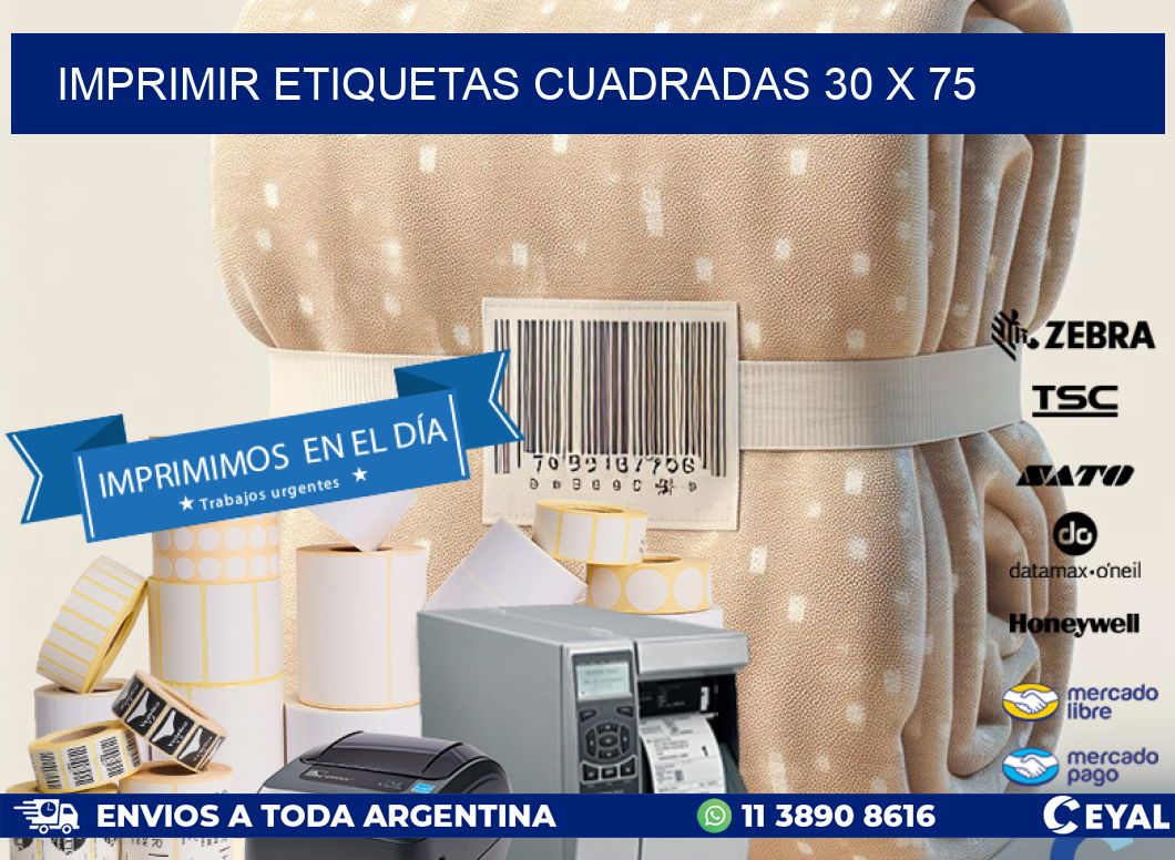 IMPRIMIR ETIQUETAS CUADRADAS 30 x 75