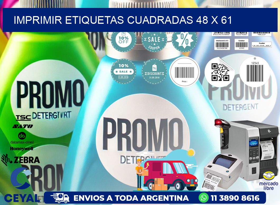 IMPRIMIR ETIQUETAS CUADRADAS 48 x 61