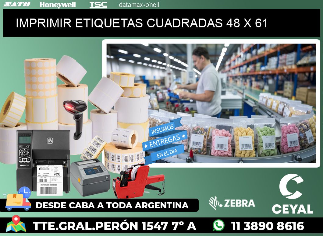 IMPRIMIR ETIQUETAS CUADRADAS 48 x 61