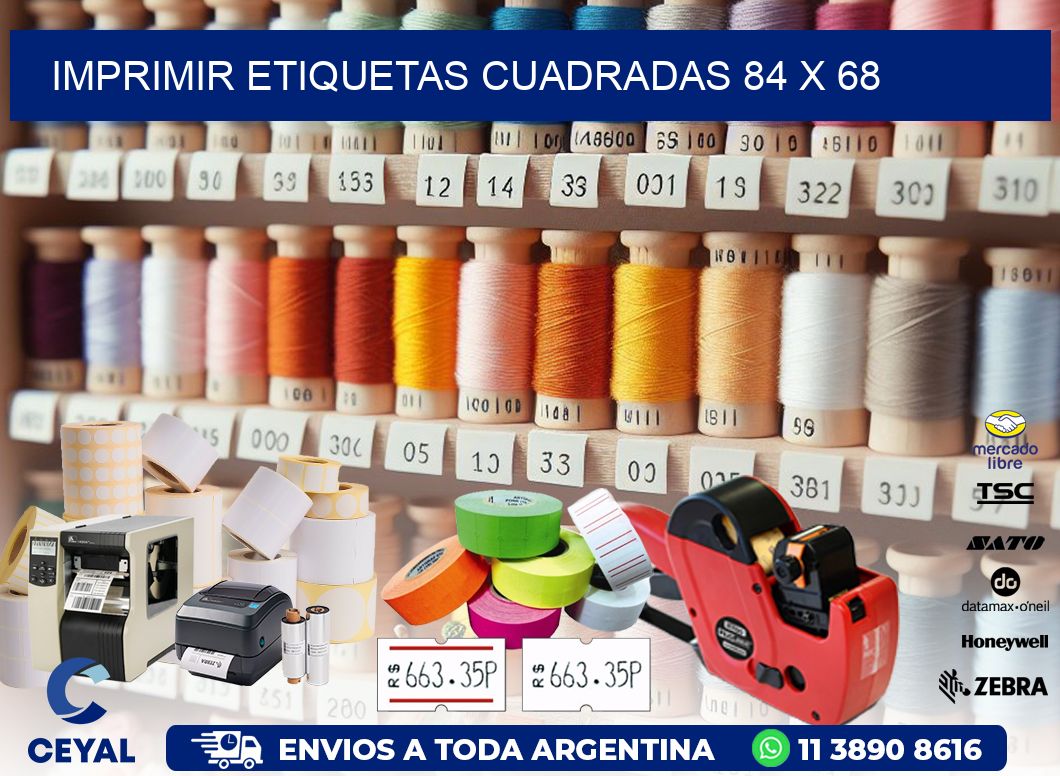 IMPRIMIR ETIQUETAS CUADRADAS 84 x 68