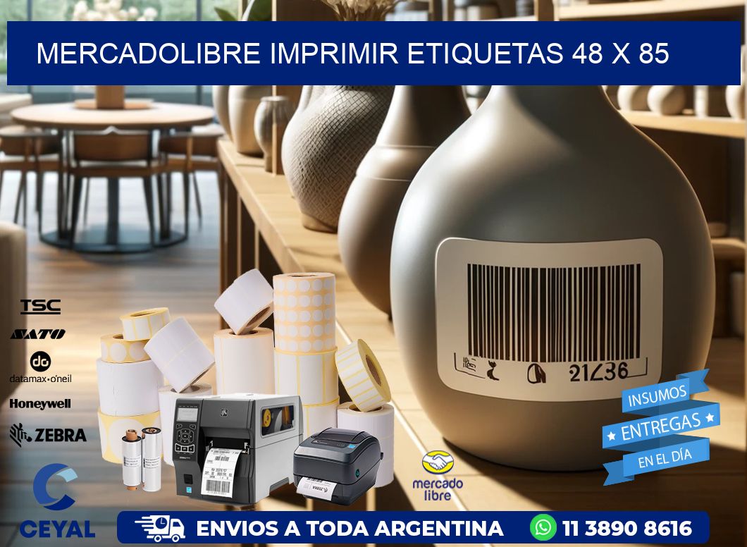 MERCADOLIBRE IMPRIMIR ETIQUETAS 48 x 85