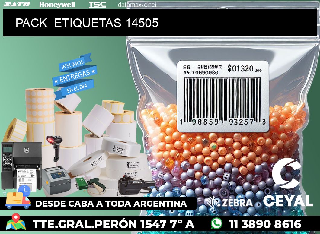 PACK  ETIQUETAS 14505