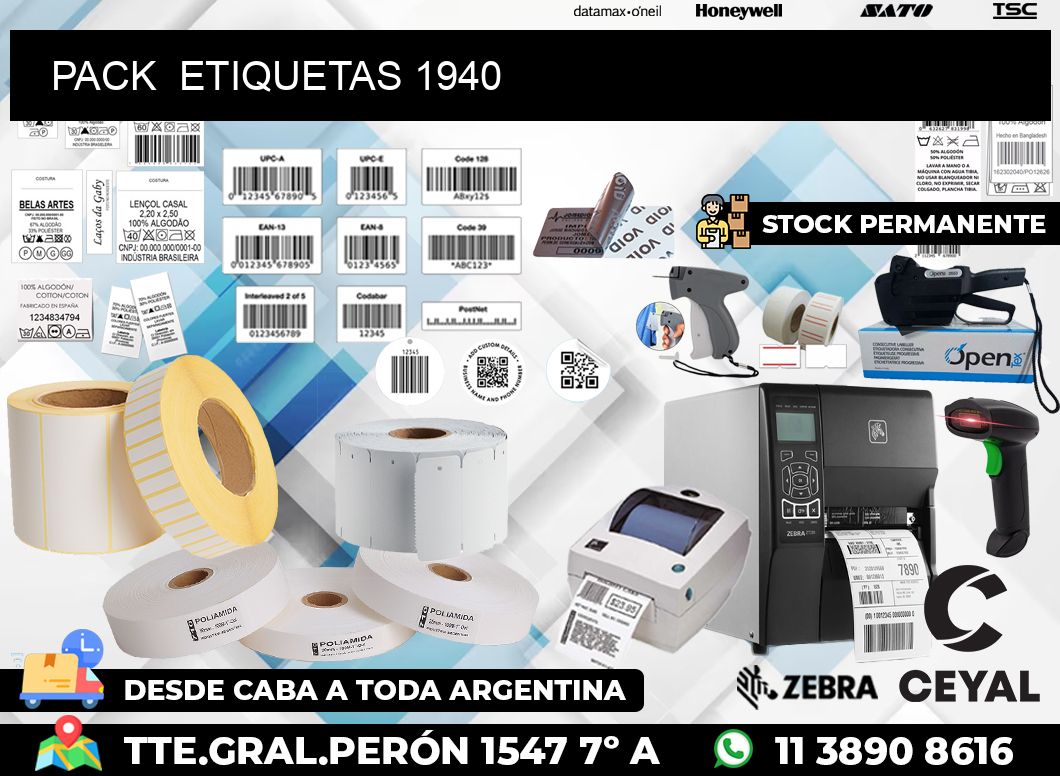 PACK  ETIQUETAS 1940