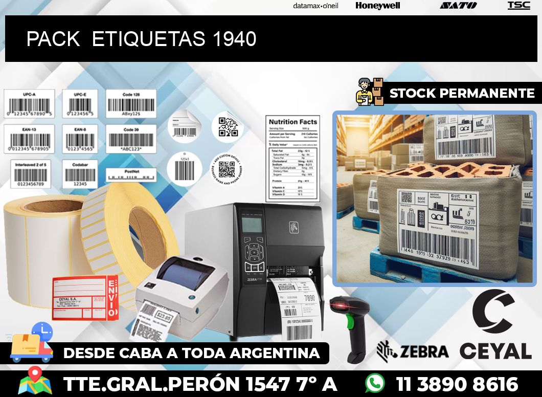 PACK  ETIQUETAS 1940