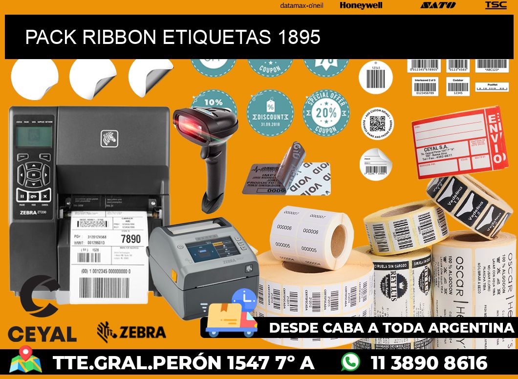 PACK RIBBON ETIQUETAS 1895