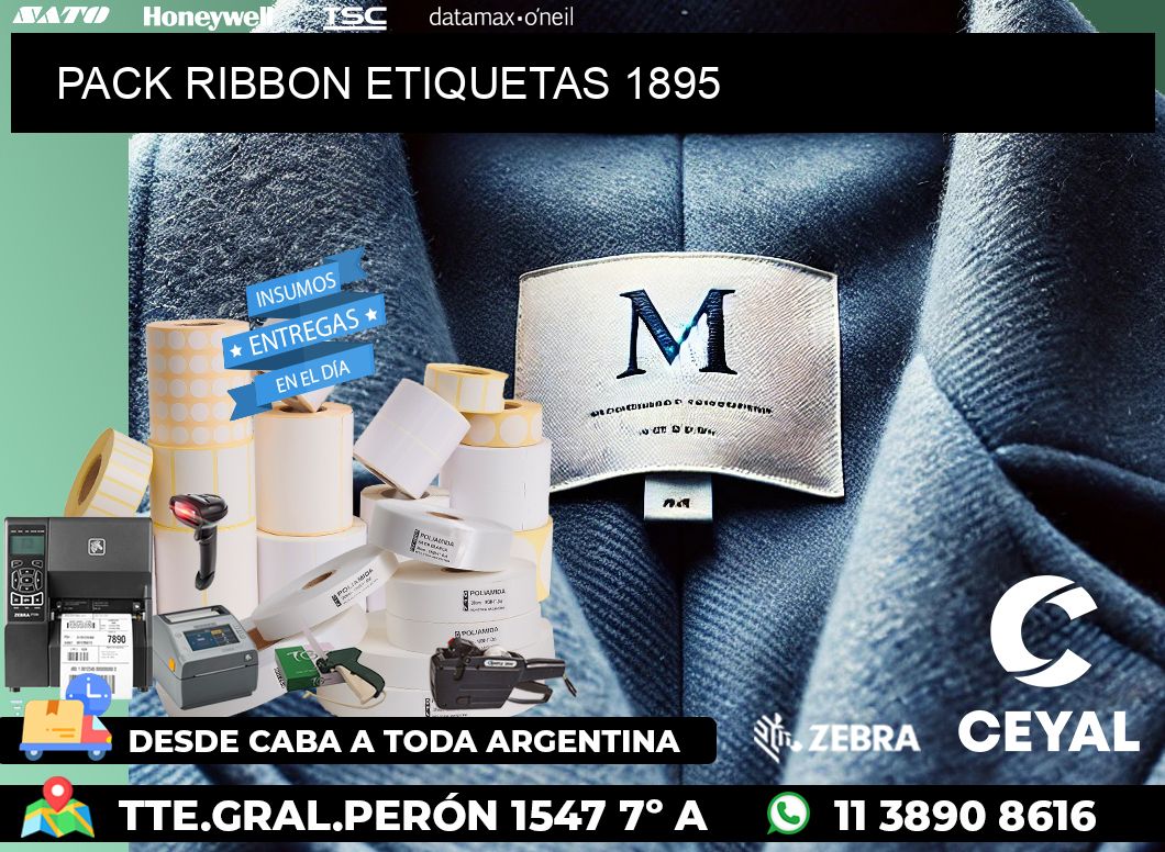 PACK RIBBON ETIQUETAS 1895