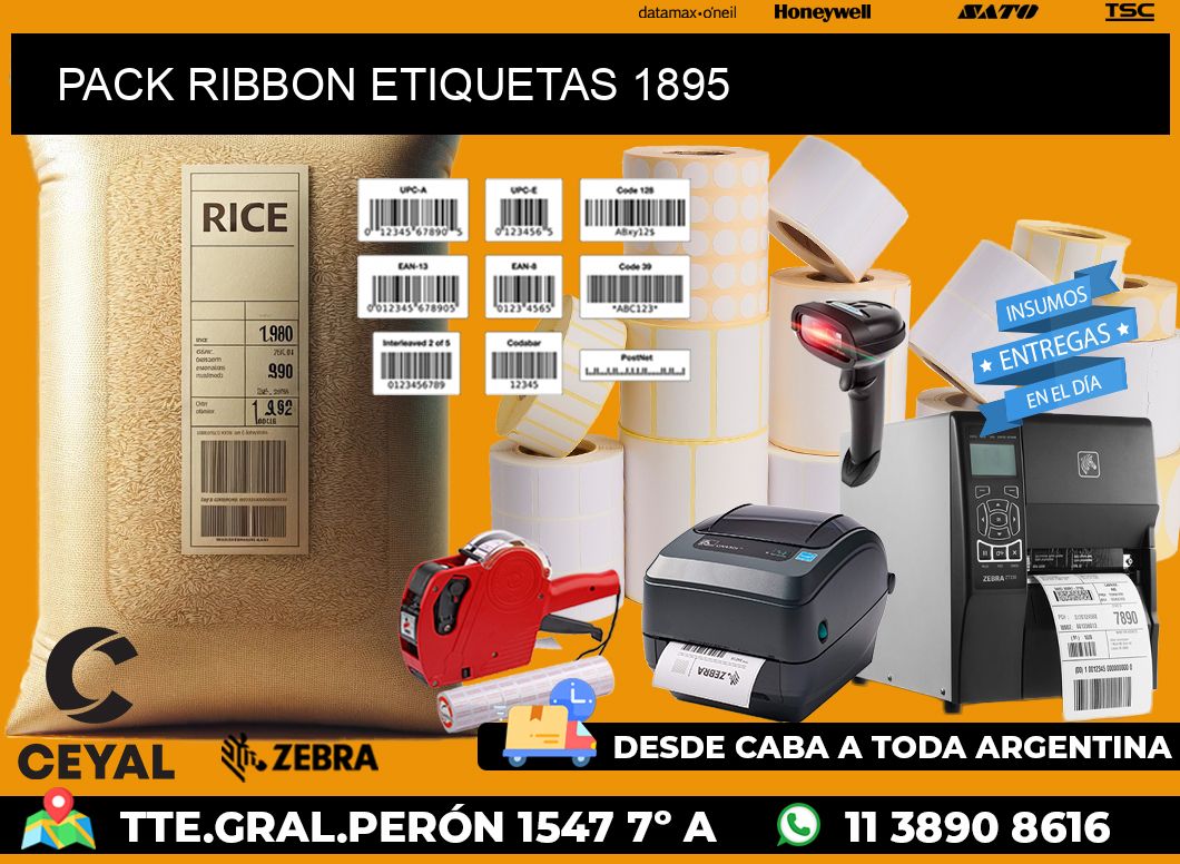 PACK RIBBON ETIQUETAS 1895