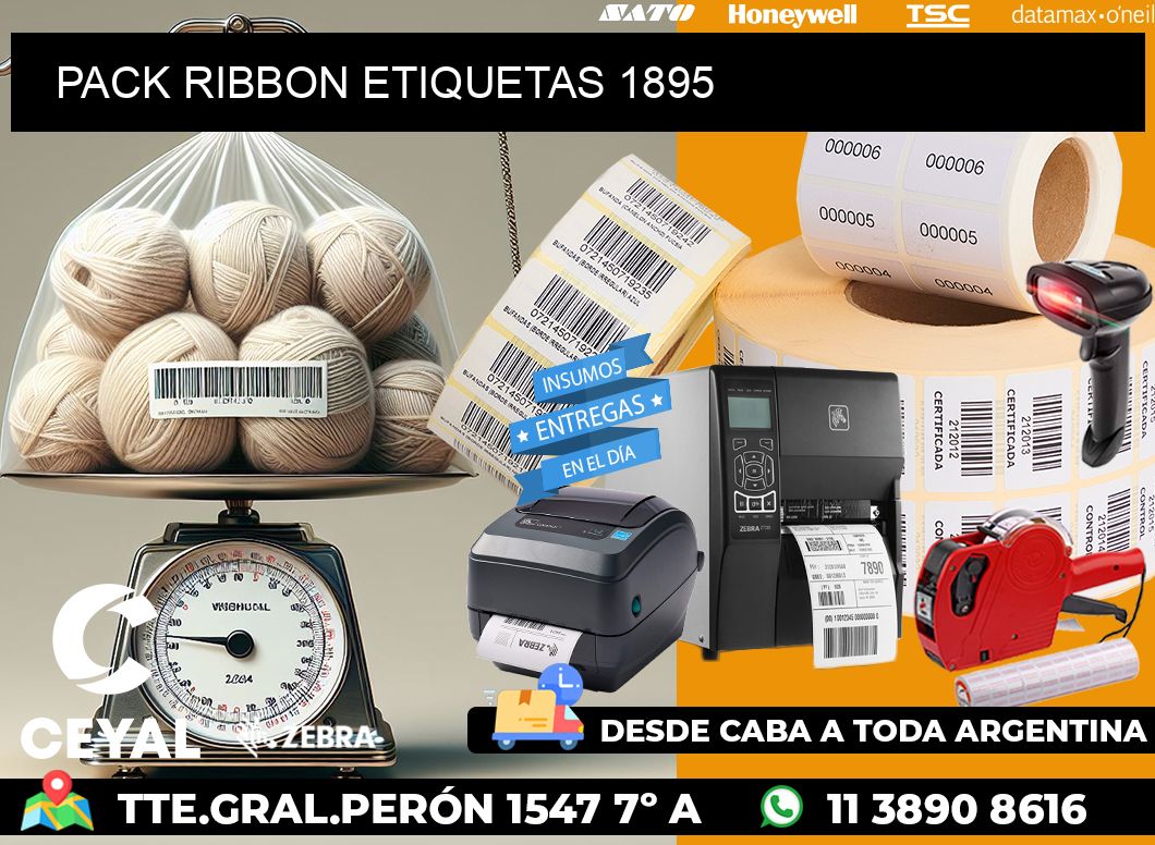 PACK RIBBON ETIQUETAS 1895