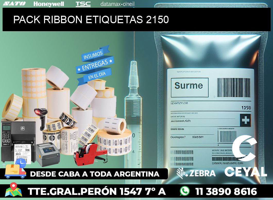 PACK RIBBON ETIQUETAS 2150