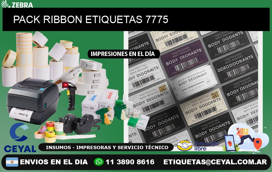 PACK RIBBON ETIQUETAS 7775