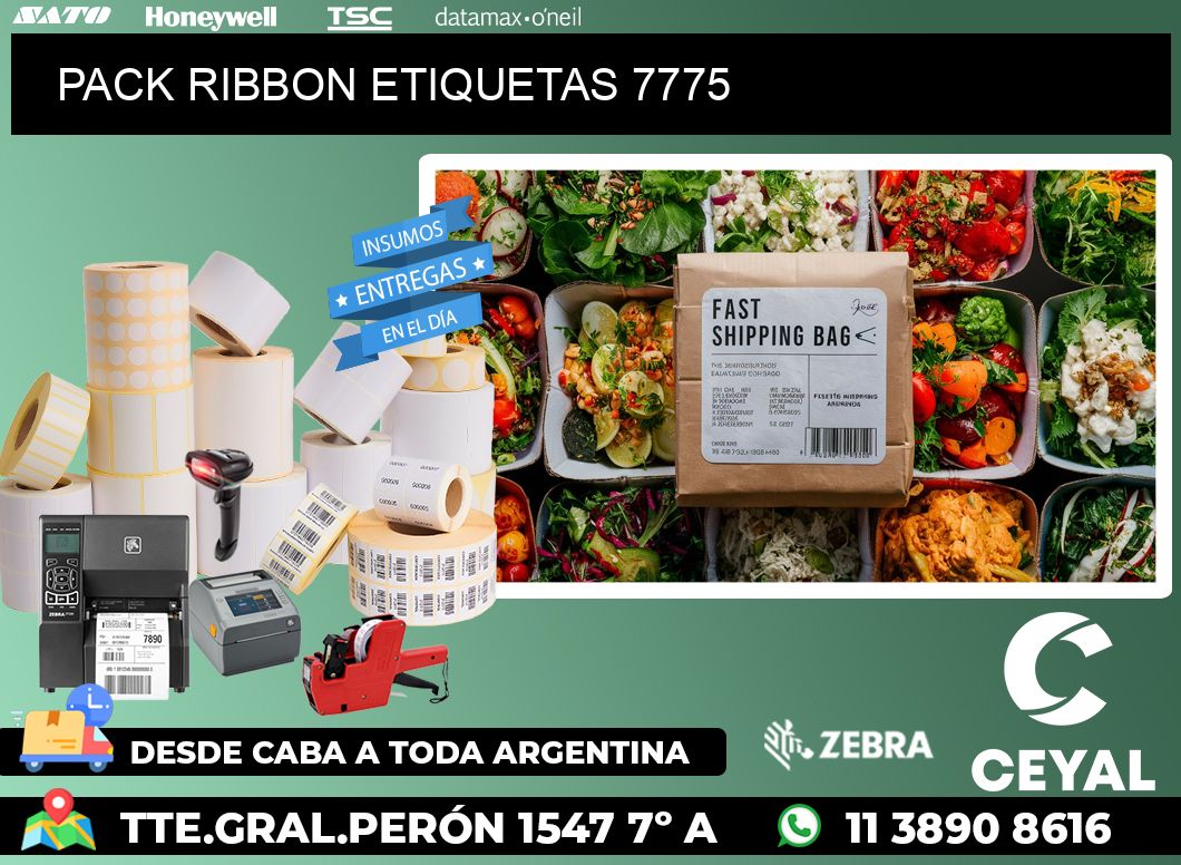 PACK RIBBON ETIQUETAS 7775