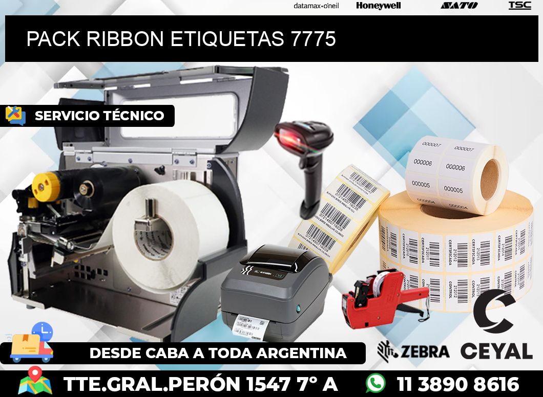 PACK RIBBON ETIQUETAS 7775