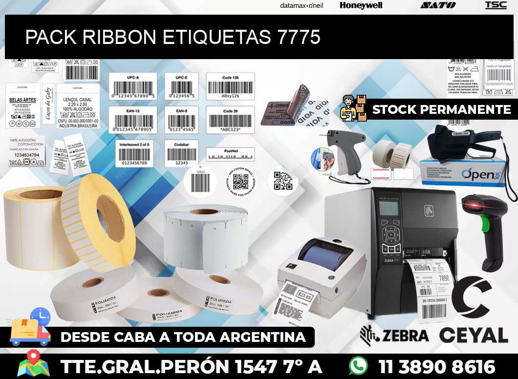 PACK RIBBON ETIQUETAS 7775