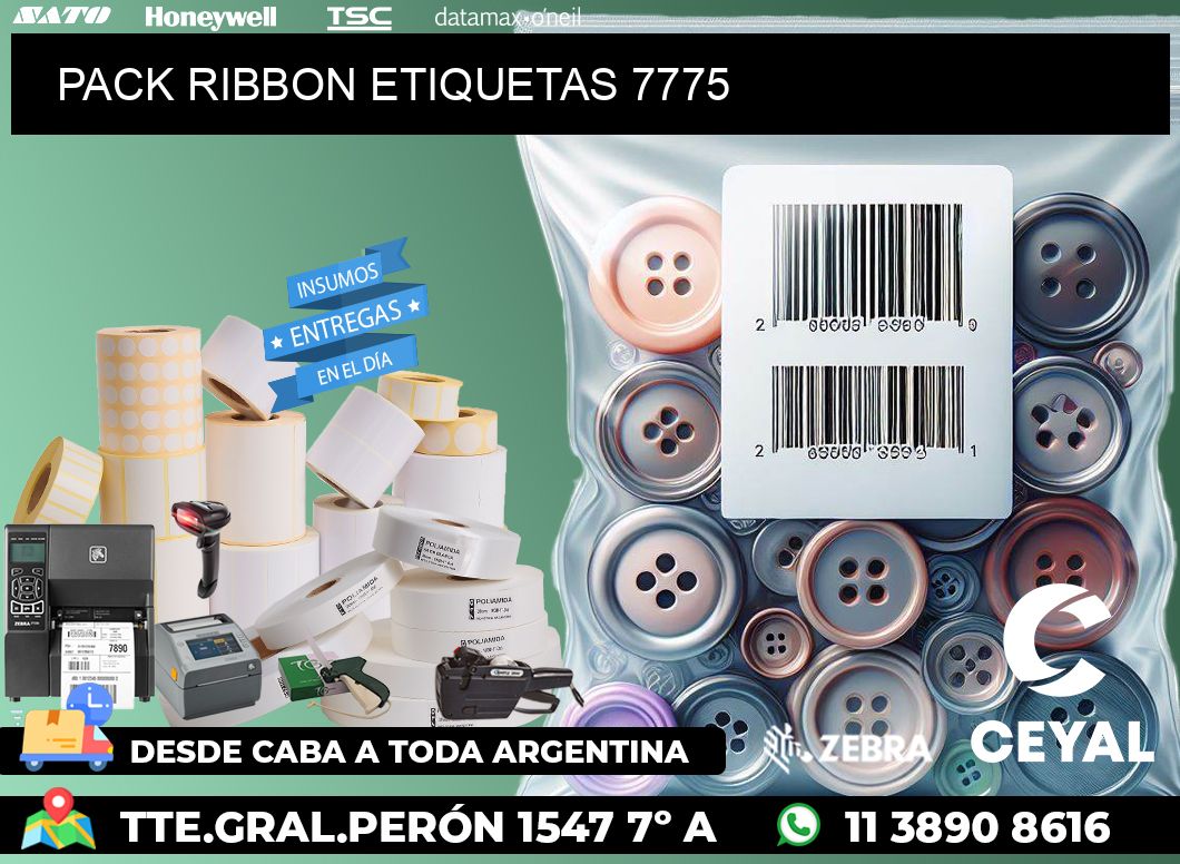 PACK RIBBON ETIQUETAS 7775