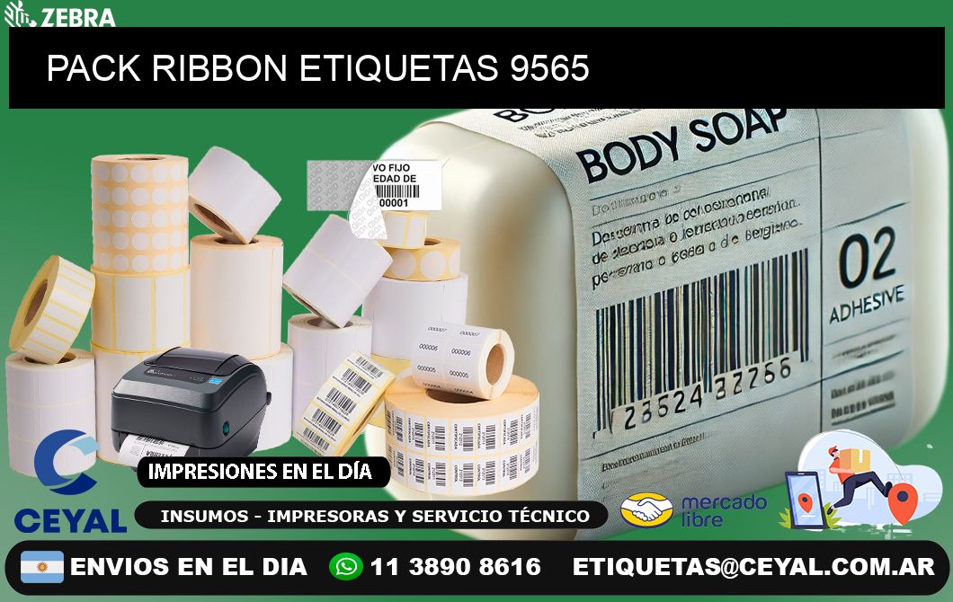 PACK RIBBON ETIQUETAS 9565