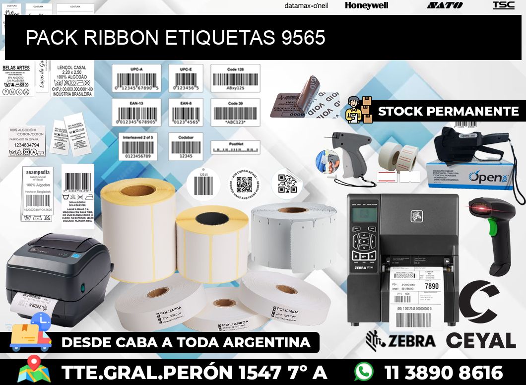 PACK RIBBON ETIQUETAS 9565