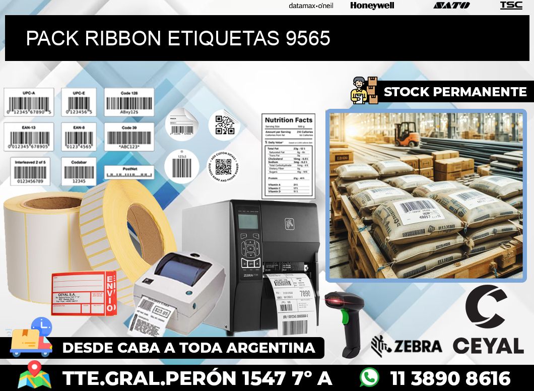 PACK RIBBON ETIQUETAS 9565