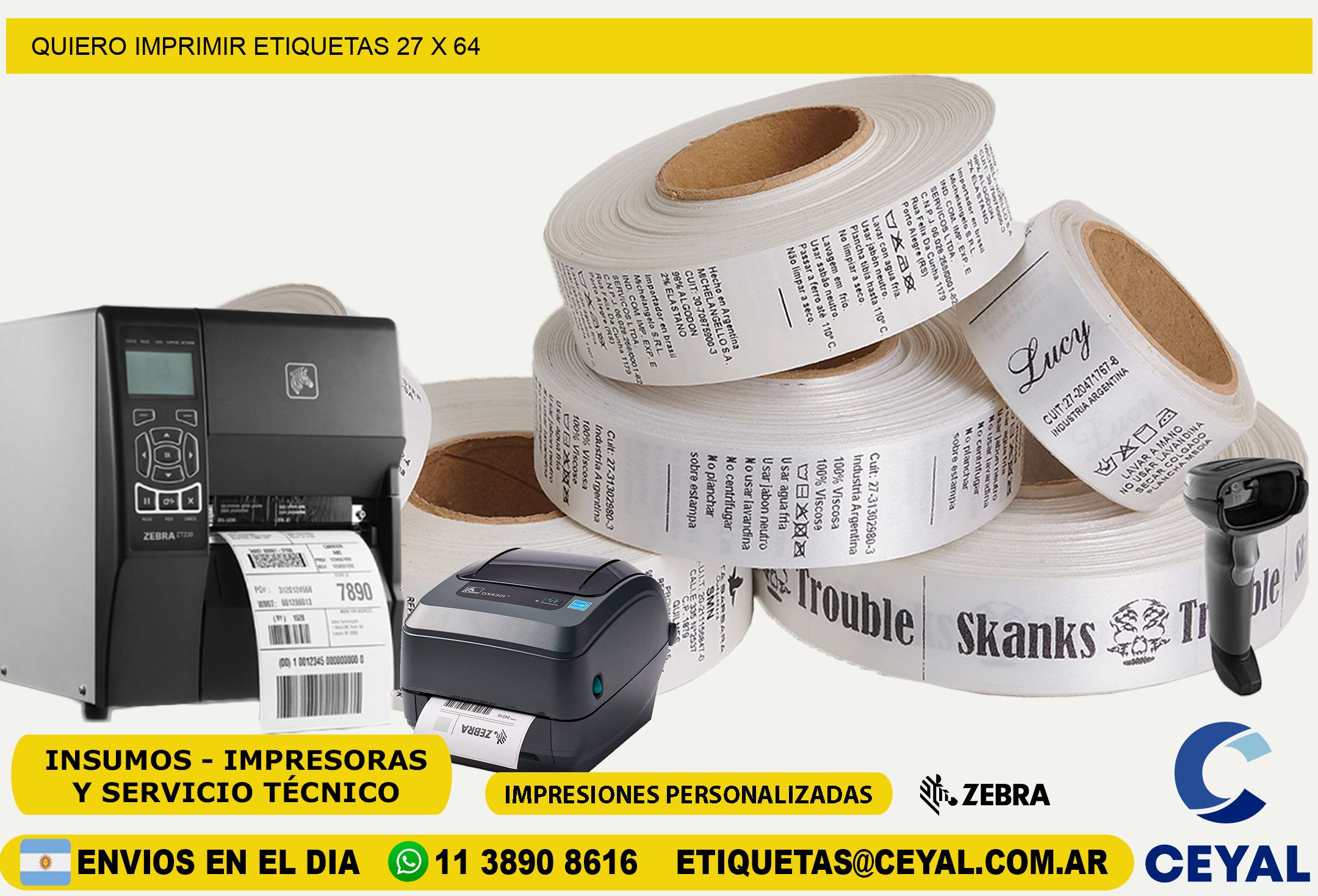 QUIERO IMPRIMIR ETIQUETAS 27 x 64