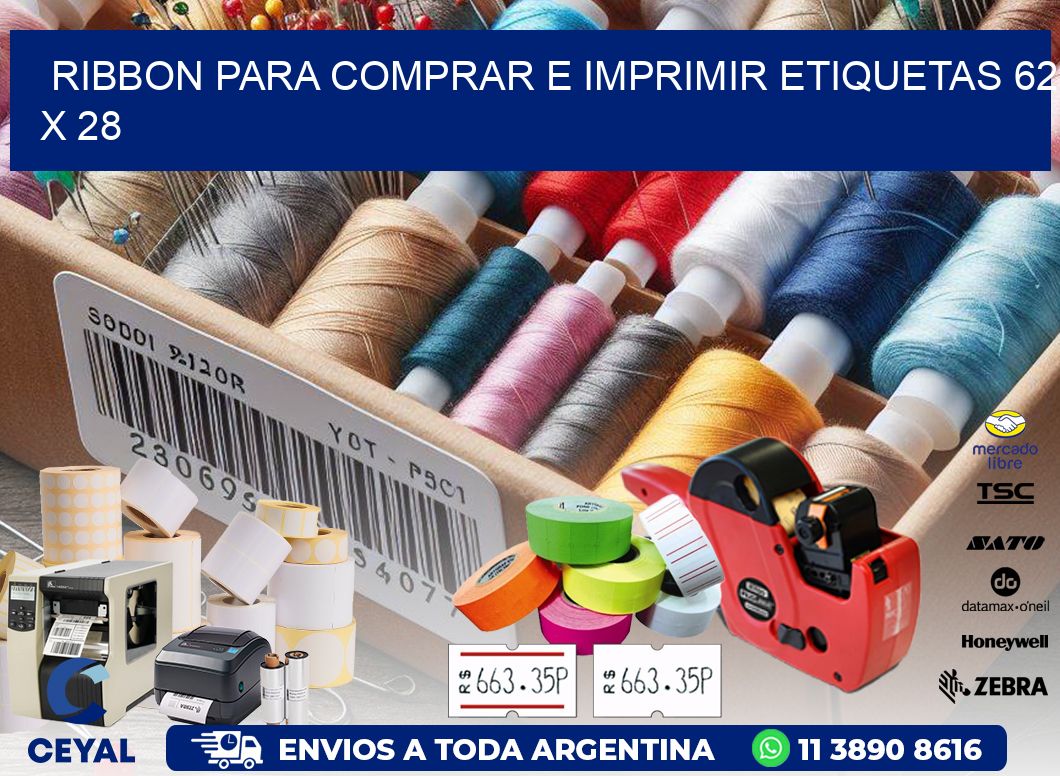 RIBBON PARA COMPRAR E IMPRIMIR ETIQUETAS 62 x 28