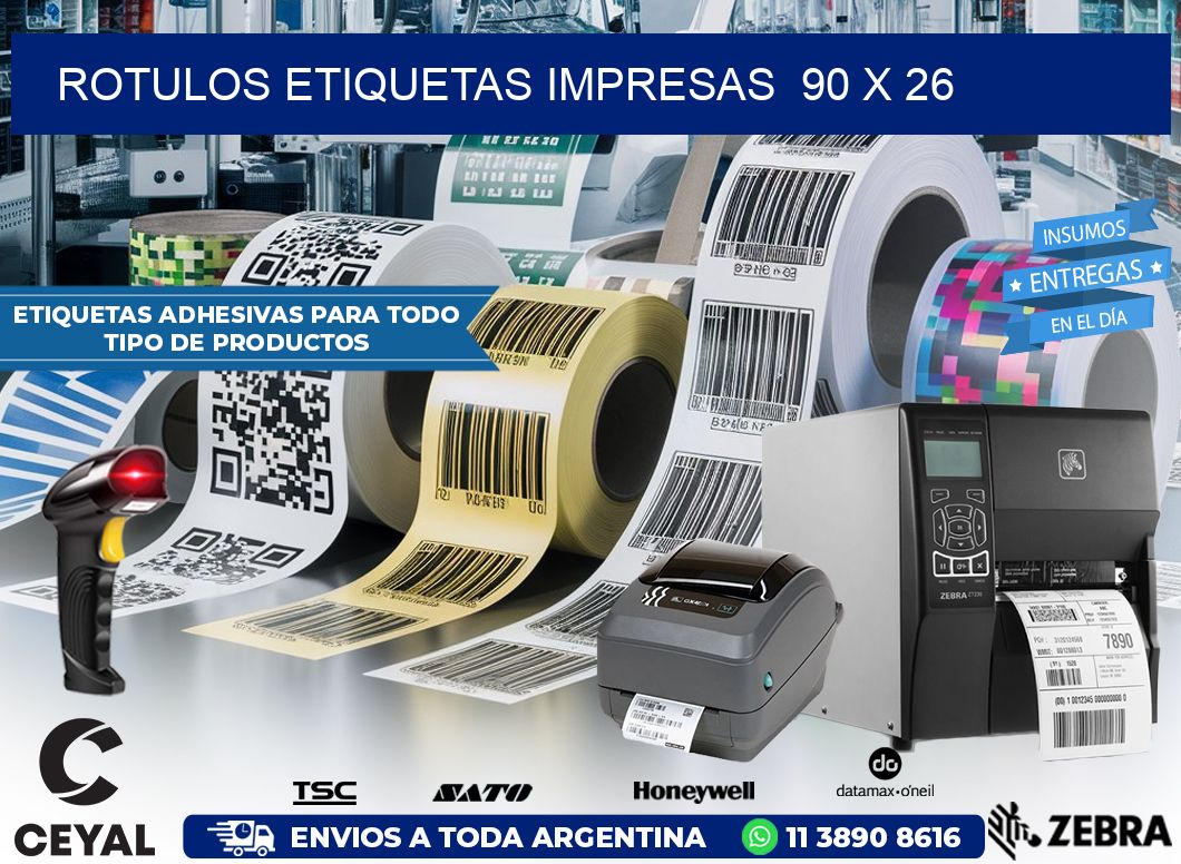 ROTULOS ETIQUETAS IMPRESAS  90 x 26