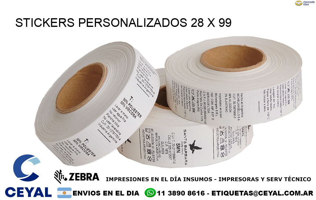 STICKERS PERSONALIZADOS 28 x 99