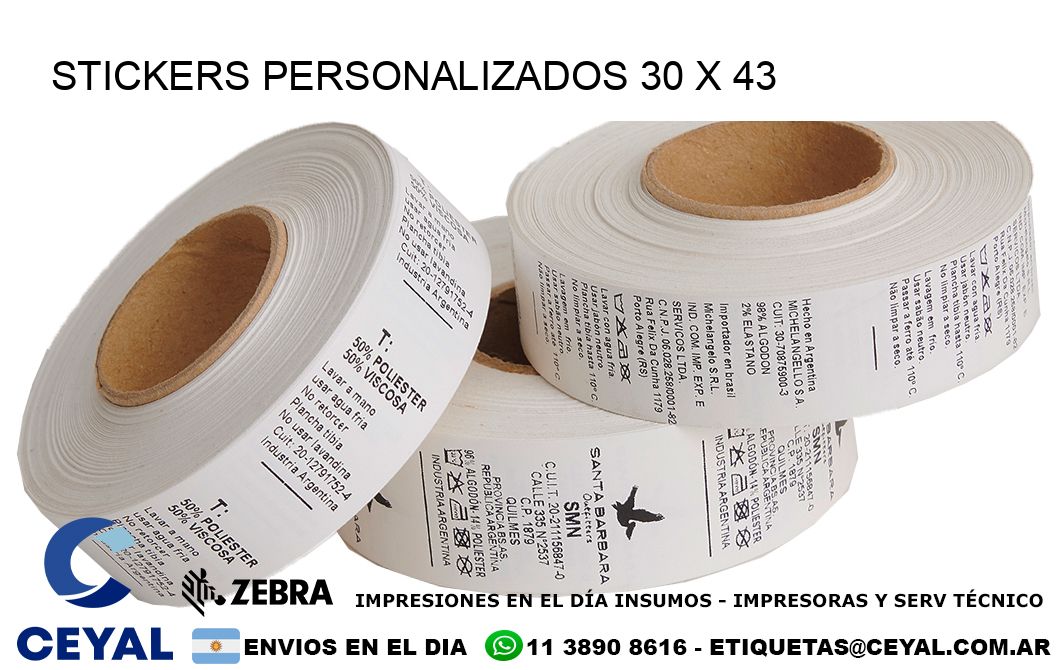 STICKERS PERSONALIZADOS 30 x 43