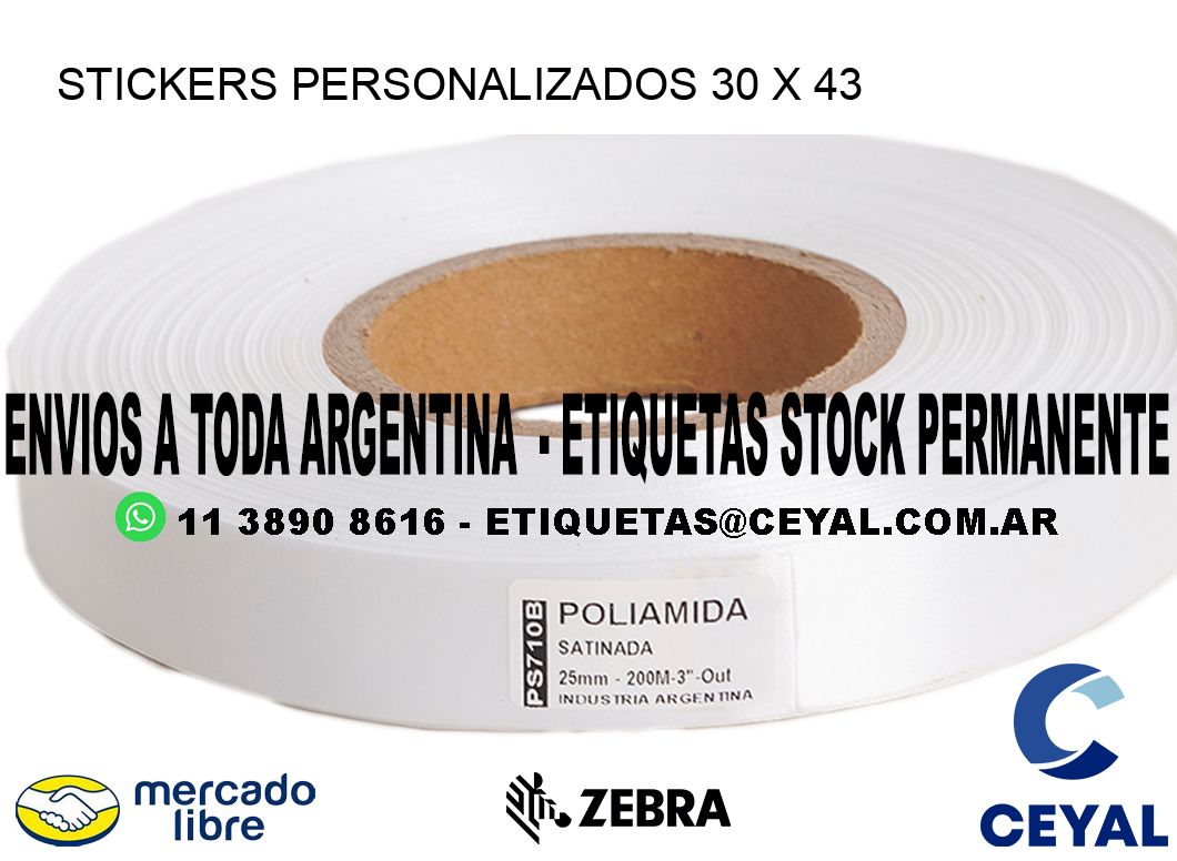 STICKERS PERSONALIZADOS 30 x 43