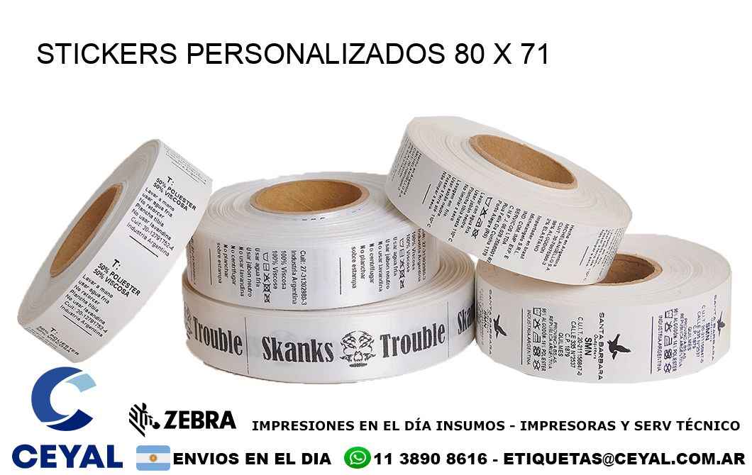 STICKERS PERSONALIZADOS 80 x 71