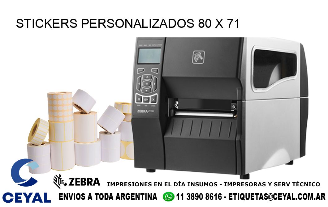 STICKERS PERSONALIZADOS 80 x 71