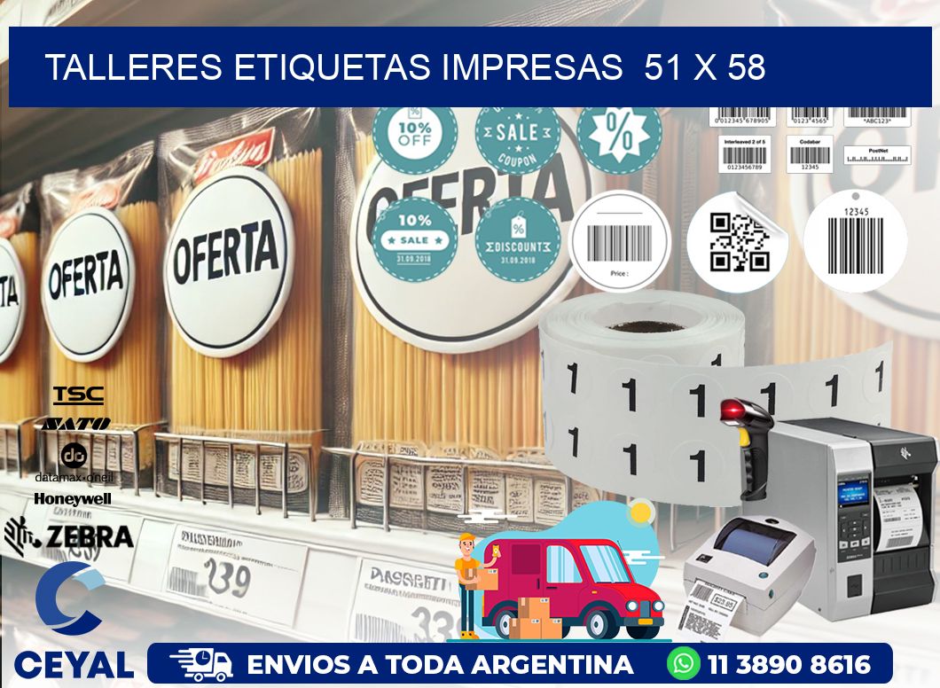 TALLERES ETIQUETAS IMPRESAS  51 x 58