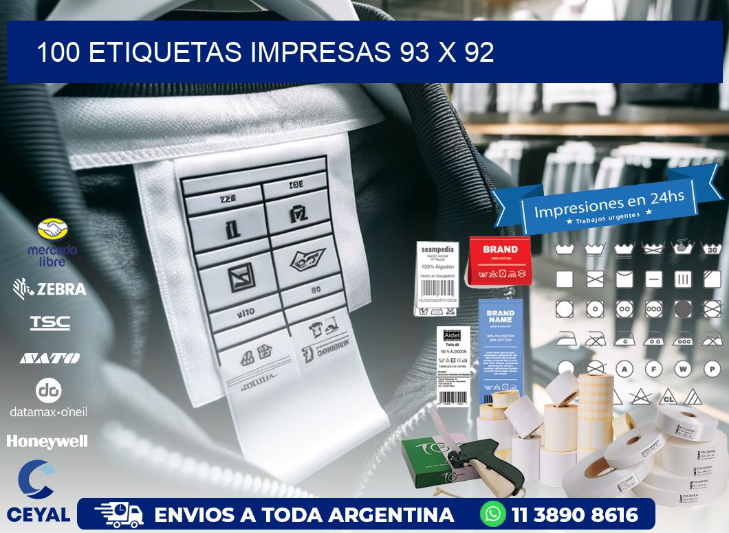 100 ETIQUETAS IMPRESAS 93 x 92