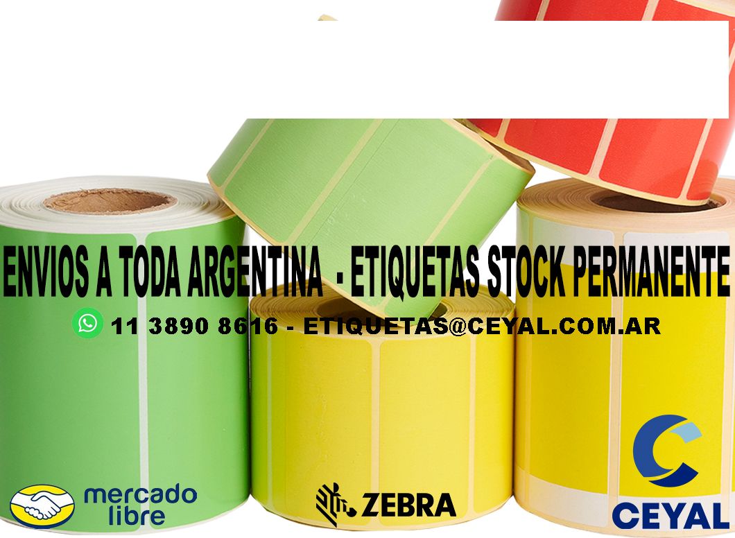 25 PACK DE ETIQUETAS ROLLOS 66 x 53 X 1000 UNIDADES