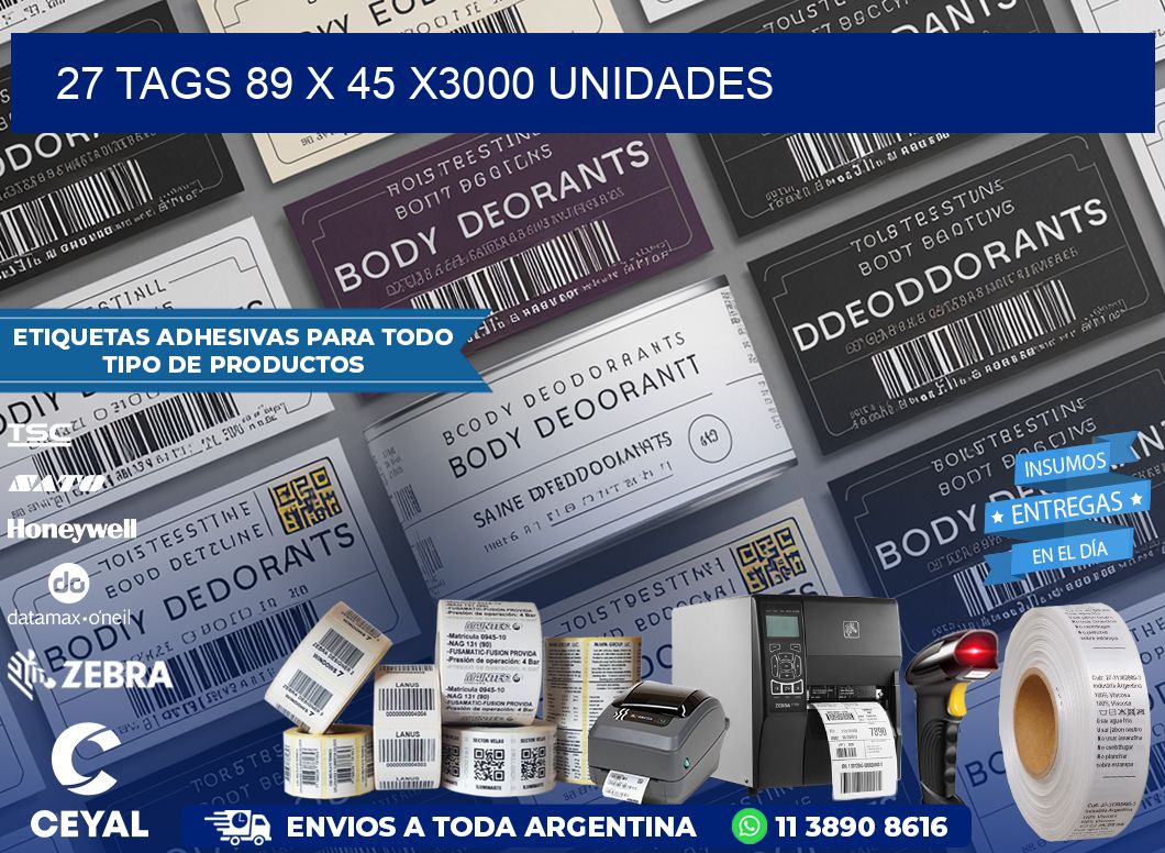 27 TAGS 89 x 45 X3000 UNIDADES