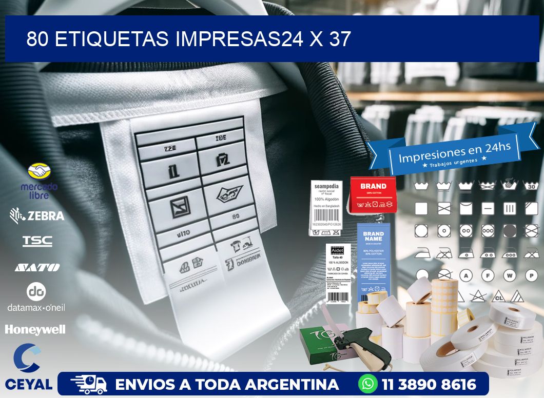 80 ETIQUETAS IMPRESAS24 x 37