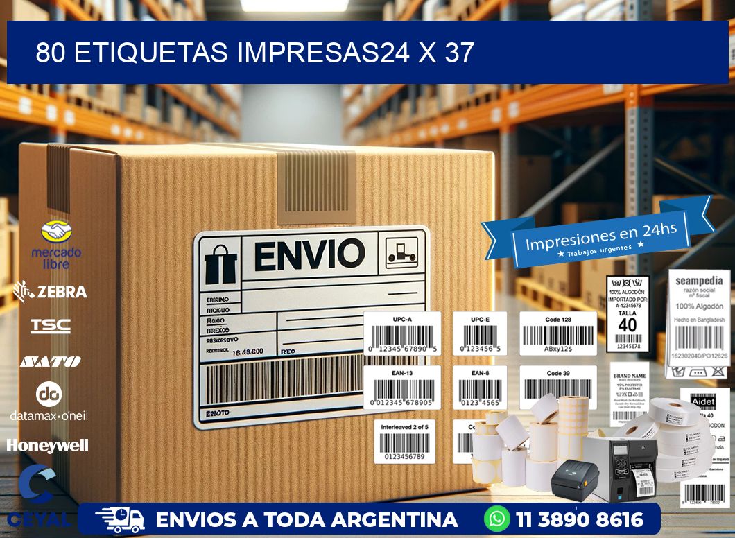 80 ETIQUETAS IMPRESAS24 x 37