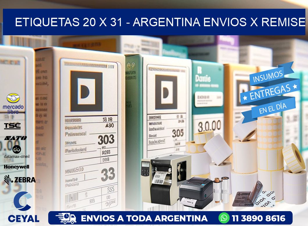 ETIQUETAS 20 x 31 – ARGENTINA ENVIOS X REMISE