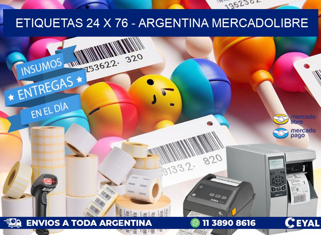 ETIQUETAS 24 x 76 - ARGENTINA MERCADOLIBRE