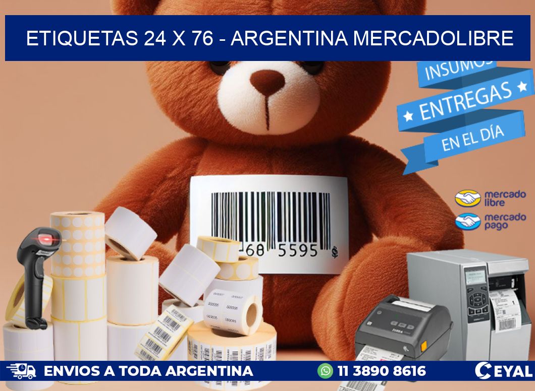 ETIQUETAS 24 x 76 - ARGENTINA MERCADOLIBRE