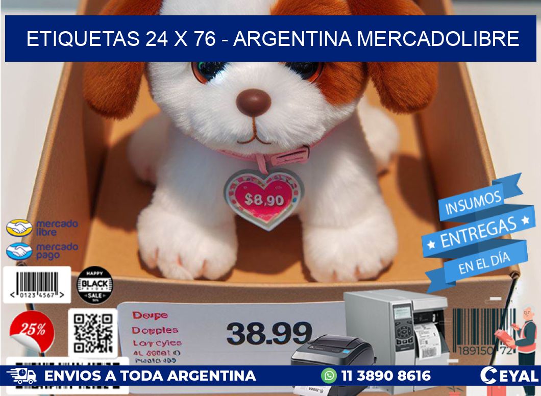 ETIQUETAS 24 x 76 - ARGENTINA MERCADOLIBRE