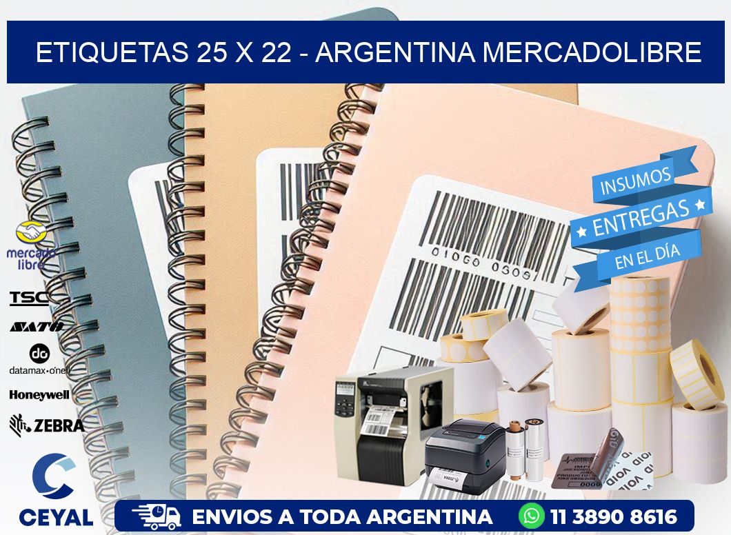 ETIQUETAS 25 x 22 - ARGENTINA MERCADOLIBRE