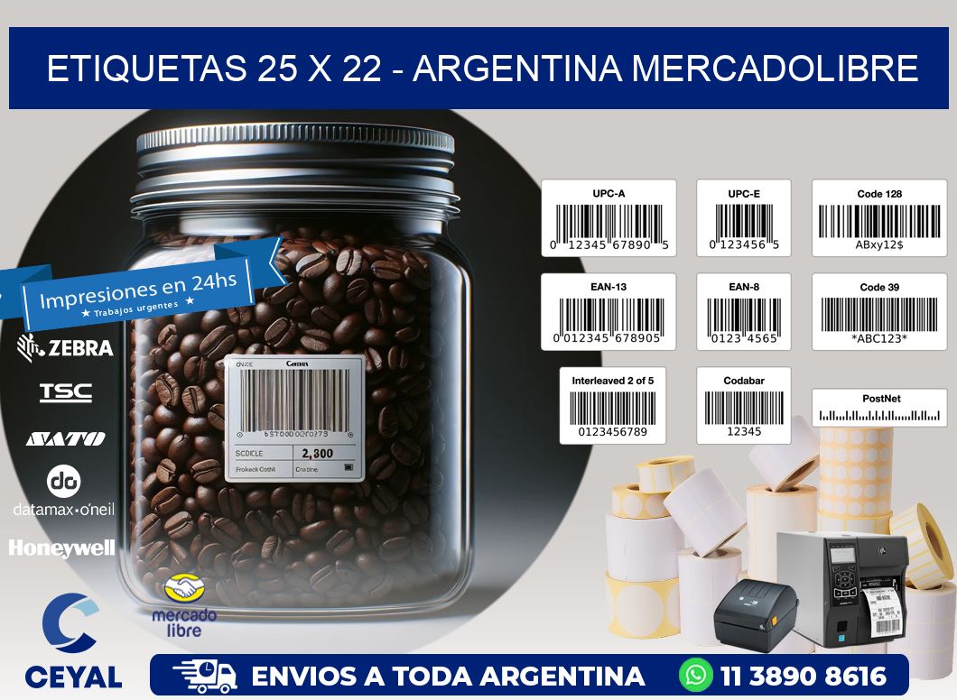 ETIQUETAS 25 x 22 - ARGENTINA MERCADOLIBRE