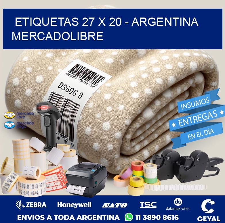 ETIQUETAS 27 x 20 - ARGENTINA MERCADOLIBRE