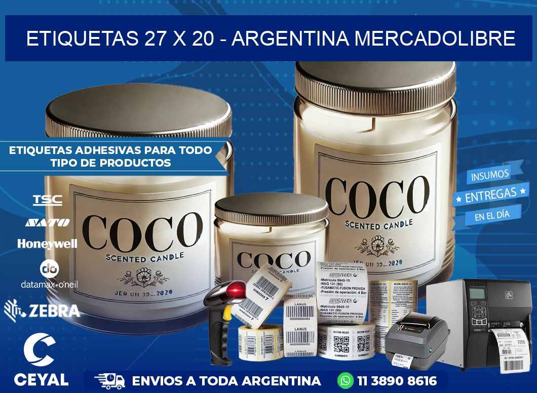 ETIQUETAS 27 x 20 – ARGENTINA MERCADOLIBRE