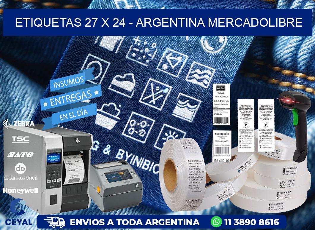 ETIQUETAS 27 x 24 - ARGENTINA MERCADOLIBRE