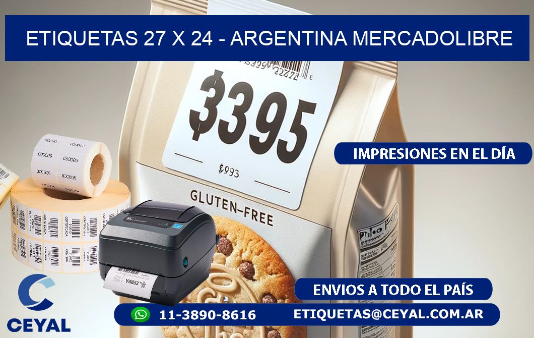 ETIQUETAS 27 x 24 - ARGENTINA MERCADOLIBRE